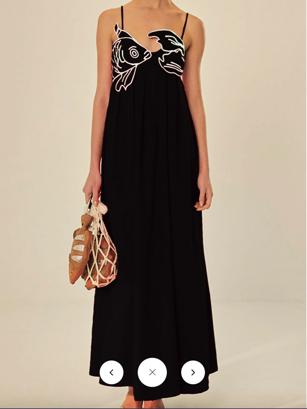 Commense Embroidered Fish  Cami Dress Sz S